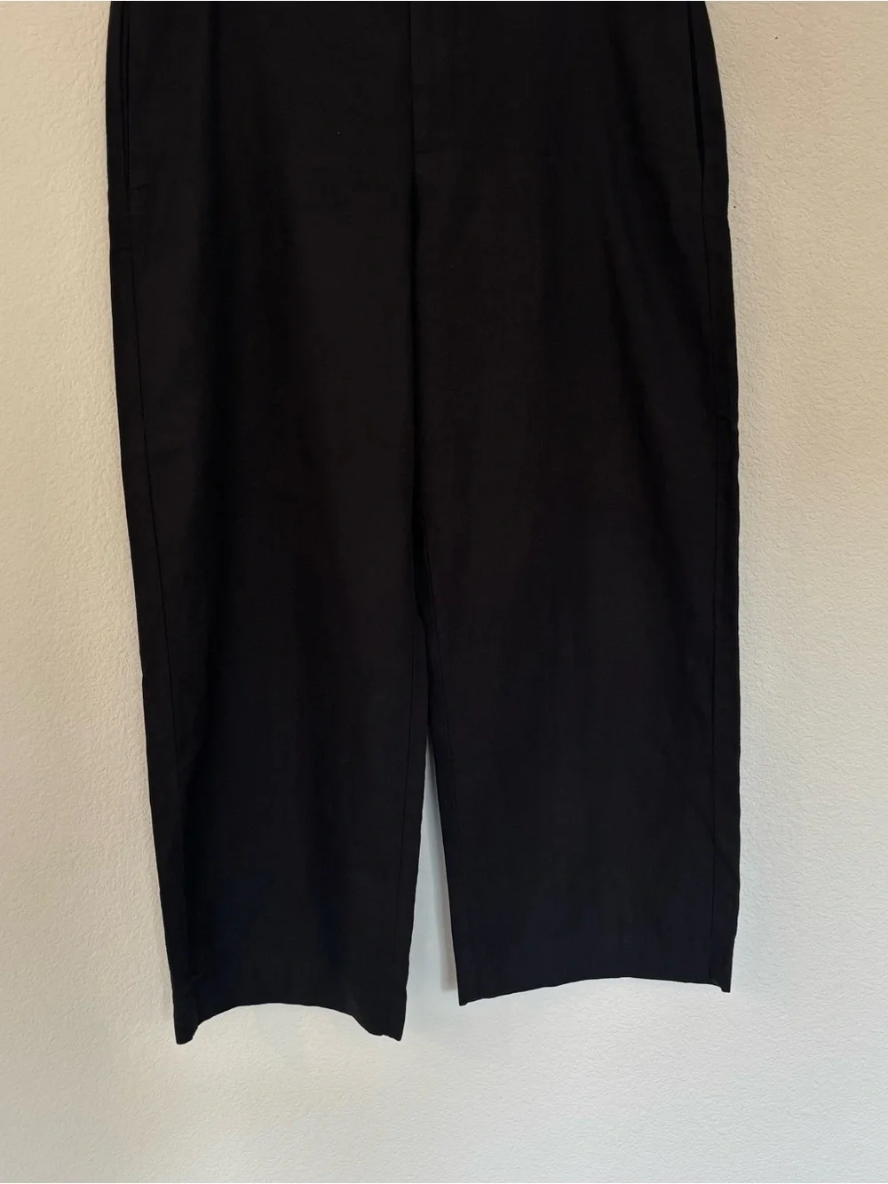 Gap Linen Blend Relaxed Straight Ankle Pants Black